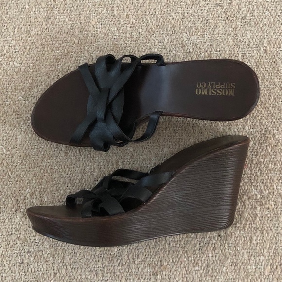 Mossimo Black Strappy Slip-on Wedges , Size 7 - Picture 3 of 8
